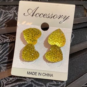 Yellow heart earrings